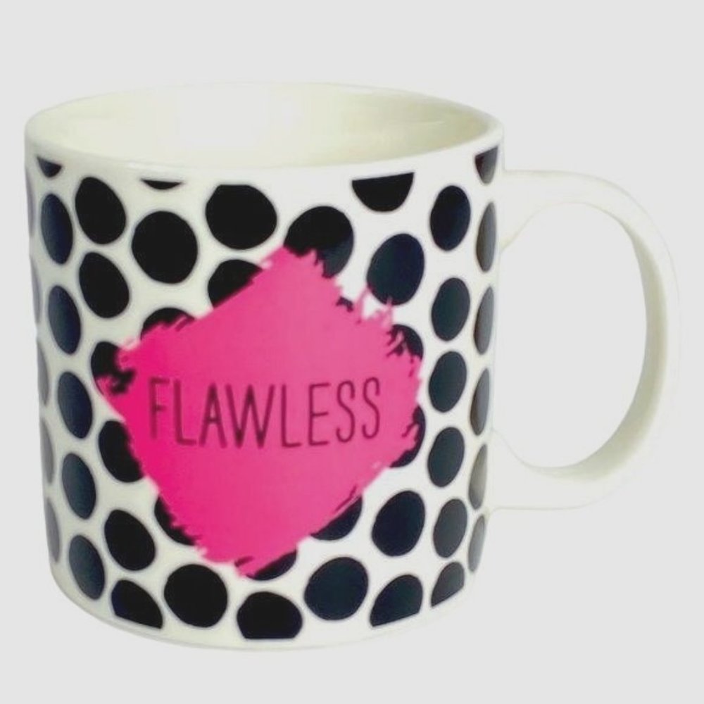 Clay Art Mug Flawless Polka Dot White & Black Coffee Tea Cup‎